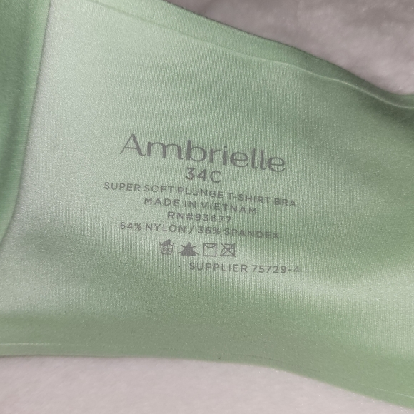 Ambrielle Super Soft Plunge T-shirt Bra Pastel Green New Without Tag - Picture 6 of 14